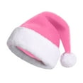thumbnail image 5 of Christmas Santa Hat for Women Soft Plush Pom Pom Santa Hat Color: Hot Pink Size: One Size, 5 of 6