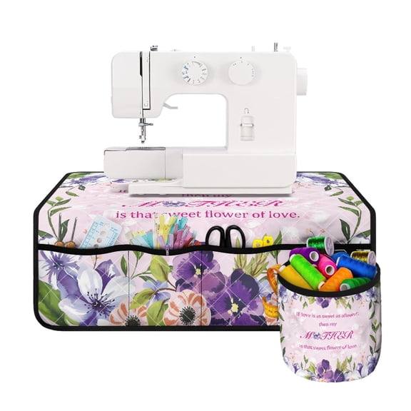 HELLHERO to Keep Tidy Foldable Sewing Machine Mat Floral Sweetness Pad Storage Bag for Woman Gifts Home Sewing Classes