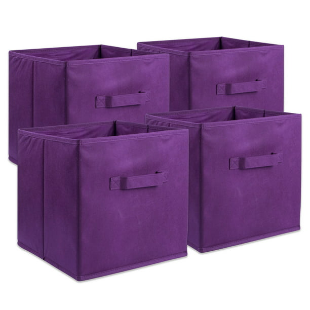 Set of 4 Purple Cube Storage Bin 11" - Walmart.com - Walmart.com