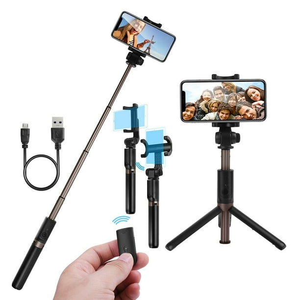 Bluetooth Selfie Stick Tripod Mini Extendable 3 In 1 Aluminum Selfie