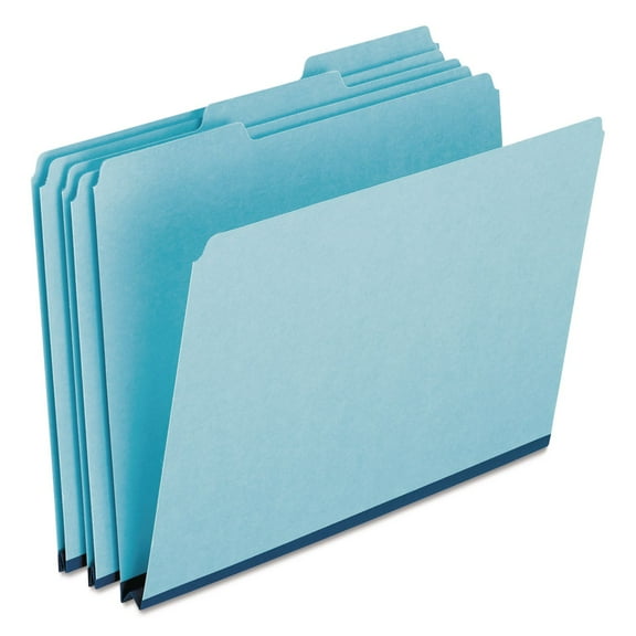 Pendaflex Pressboard Expanding File Folders 1/3 Cut Top Tab Legal Blue 25/Box 9300T13