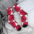 thumbnail image 5 of Hirioo Tulips Flowers Pattern Adult Middle Tube Socks Breathable Sock Non-Pilling,Contrasting Color Design, 5 of 6