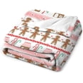 thumbnail image 3 of Christmas Stick Gingerbread Man Christmas Throw Blanket Soft Flannel Throw Blankets with Snowflake Santa Claus Pattern Cozy Blanket for Couch, Sofa and Bed Gifts for Xmas 40"x50", 3 of 6