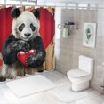 thumbnail image 7 of Orinice Shower curtain, red love giant panda theme design waterproof fabric shower curtain, bathroom decoration set animal shower curtain hook&nbsp; 69x72, 7 of 7