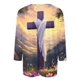 thumbnail image 5 of DDAPJ pyju Christian 3/4 Shirts for Women Easter Holiday T Shirt Religious Cross Graphic Tees Jesus Faith Tops on Sale Gold XL, 5 of 6