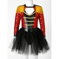 thumbnail image 3 of YiZYiF Robe Tutu à Sequins et Franges pour Filles, Vêtements de Carnaval, Fête, Magicien, Rouge 6, 3 of 7