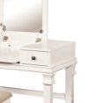 thumbnail image 4 of Benzara BM16844 Wooden Vanity Set with Flip Top Mirror & 2 Drawers, White & Beige - 30 x 36 x 18 in., 4 of 5