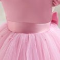 thumbnail image 6 of IBTOM CASTLE Toddler Baby Girls Flower Bowknot V Back Tutu Dress Baby Princess Wedding Bridesmaid Birthday Party Pageant Baptism Formal Dresses 12-18 Months Pink, 6 of 8