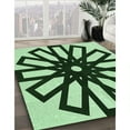 thumbnail image 2 of Ahgly Company Indoor Round Patterned Dark Forest Green Area Rugs, 6' Round, 2 of 6