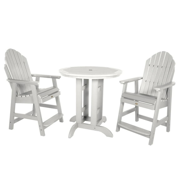 Highwood's 36" Round 3-pc Hamilton Dining Set - Counter Height, Outdoor, Eco-friendly, Synthetic Wood