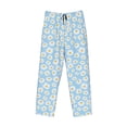 thumbnail image 6 of Uemuo Floral Daisy Pattern Men's Wide Leg Palazzo Lounge Pants with Pockets Light Weight Loose Comfy Casual Pajama Pants-XX-Large, 6 of 9