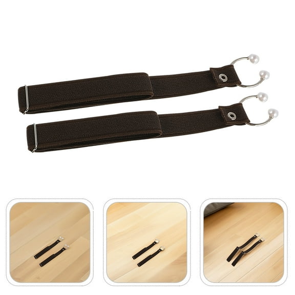 LOLIPPYY 4Pairs Detachable Dark Brown Elastic High Heel Shoe Straps Anti Loose Secure Locking Design