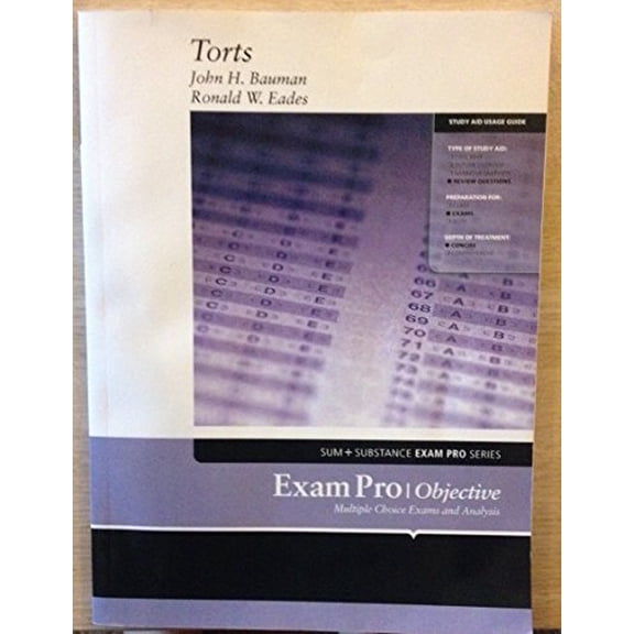 Pre-Owned Exam Pro on Torts (Exam Pro Series) (Paperback) 0314161473 9780314161475