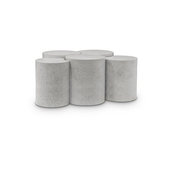 Meridian Furniture Dimple 5 Piece White Terrazzo Pattern Iron Metal Coffee Table