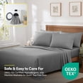 thumbnail image 5 of 6 Piece Printed Sheet Set, Deluxe Ultra Soft 1500 Series, Double Brushed Microfiber -Pinstripes Gray, California King, 5 of 5