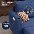 thumbnail image 3 of Hawsaiy 78" L-Shaped Upholstered Sectional Sofa, 3-Seat Convertible Couch with Washable Linen Covers, for Living Room, Apartment, Blue, 3 of 10