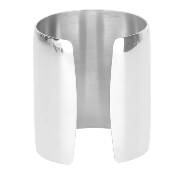 MRLESS Adjustable Wide Cuff Bracelet - High Polished Stainless Steel (Silver)
