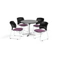 thumbnail image 1 of OFM Multi-Use Break Room Package, 36" Round Flip-Top Table with Stars Stack Chairs, Gray Nebula Finish with Plum Seats (PKG-BRK-165), 1 of 1