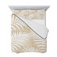 thumbnail image 7 of Quilts Twin Size Bedding Set, Beige Palm Leaf Lightweight Quilted Comforter, Summer Coastal Botanical Tropical Soft Reversible Bedspread Coverlet with Pillow Covers for All Season, 68" x 86", 7 of 7