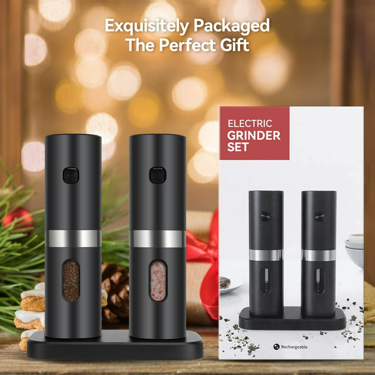 MSOVA Rechargeable Electric Salt and Pepper Grinder Set with
