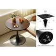 thumbnail image 3 of Walnut Color Round Tulip Dining Table, 31.5 Inch Modern Mid Century Table with MDF Top & Steel Base for Living Room and Kitchen, 3 of 13