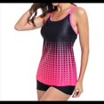 thumbnail image 2 of Traje de Baño de Dos Piezas para Mujer, con Control de Abdomen, Holgado, Talla XL, Color Rosa y Rojo, 2 of 9