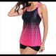 thumbnail image 2 of Traje de Baño de Dos Piezas para Mujer, con Control de Abdomen, Holgado, Talla XL, Color Rosa y Rojo, 2 of 9