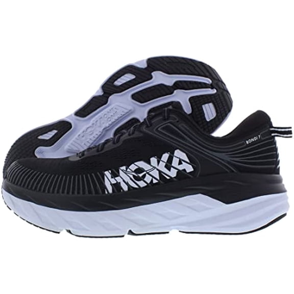 HOKA ONE ONE Bondi 7 Mens Shoes Size 12, Color: Black/White