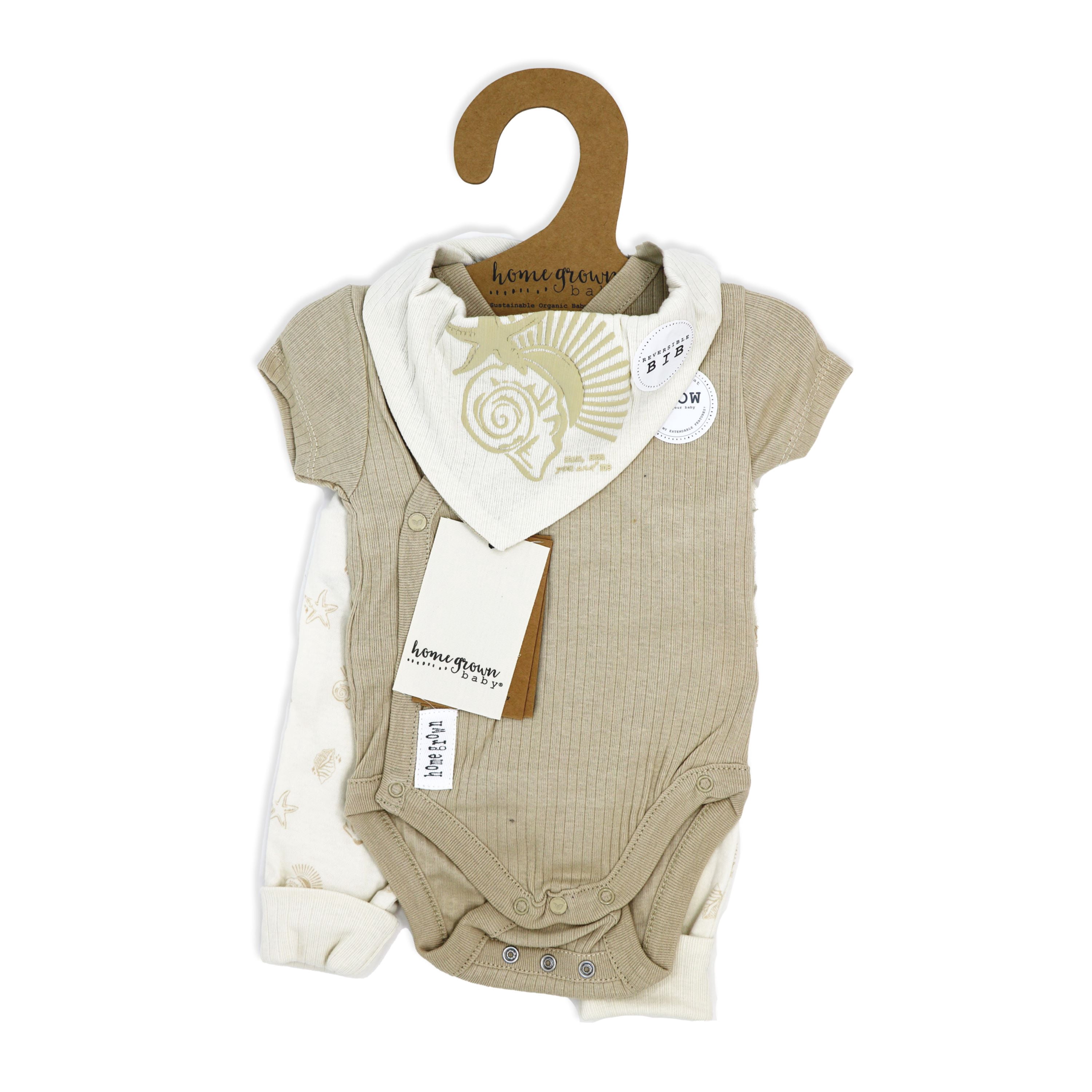 Home Grown Baby Organic Cotton Sun and Sea 3 Piece Layette Set