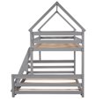 thumbnail image 6 of Hassch Twin over Full House Bunk Bed with Built-in Ladder,Gray, 6 of 10
