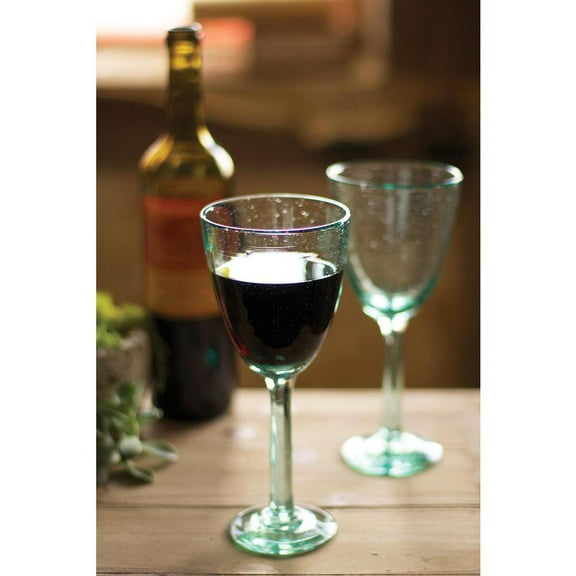 Set of Six Recycled Wine Glasses