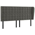 thumbnail image 2 of vidaXL Headboard with Ears Dark Gray 72"x9.1"x46.5"/50.4" Velvet, 2 of 32