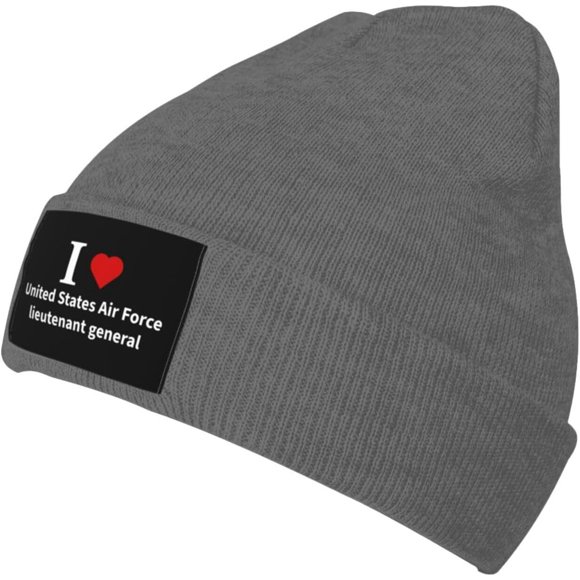 I Love United States Air Force Lieutenant General Beanie Hat for Men Women Warm Cozy Knitted Caps Winter Beanie