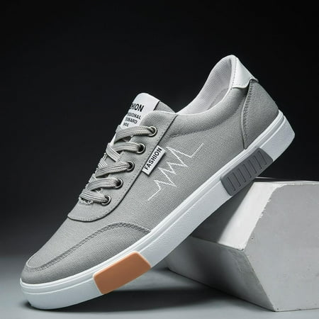 

Men‘s Canvas Lace Up Skate Shoes Black/Grey For Winter