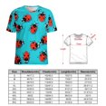 thumbnail image 2 of Ladybug Pattern Print Womens Tops Women's Fashion Casual Short Sleeve Flower Print Round Neck Pullover Top Blouse, 2 of 6