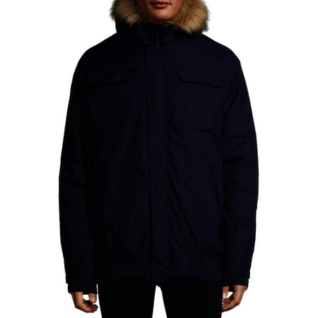 Iceburg Men's Wayland Insulated Bomber with Faux Fur Hood, up to Size 3XL