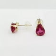 thumbnail image 4 of 2.00Ct Pear Cut Lab-Created Red Ruby 14K Yellow Gold Plated Women's Stud Earring Sterling Silver, 4 of 5