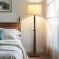 thumbnail image 4 of NATYSWAN Floor Lamps for Living Room - 60" New Upgrade Resin Farmhouse Floor Lamp with 3 Colour Temperatures - Vintage Standing Lamp Reading Light with Linen Shade Tall Lamp for Bedroom Office, 4 of 8