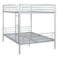 thumbnail image 6 of Bellemave Metal Bunk Bed Full Over Full Size with Ladder and High Guardrail, Bunk Bed Frame Can be Divided into Two Beds, Noise Free（Silver）, 6 of 8