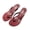 burgundy, variant on Women Block Heel Thong Sandals, Wide Fit High Heel Slide Slippers for Casual Wear