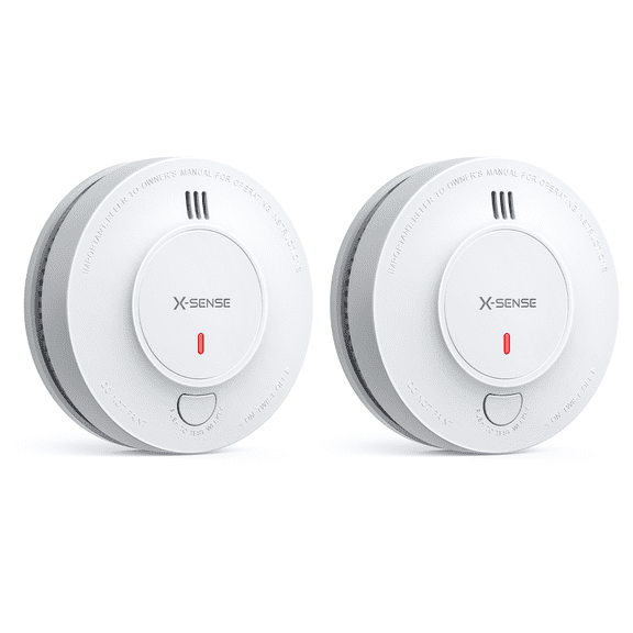 X-Sense Smoke Alarm, 10-Year Battery Life Fire Alarm with LED Indicator, 2-Pack