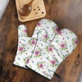 thumbnail image 5 of Pioneer Flower Floral Print Pattern Oven Mitt 2-Pack Set, Heat Resistant Kitchen Gloves, 7.7" X 12", 5 of 6