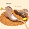thumbnail image 3 of Botas DREAM PAIRS SDBO2302K para niñas con borlas y tobillo en color oro rosa, 3 of 5