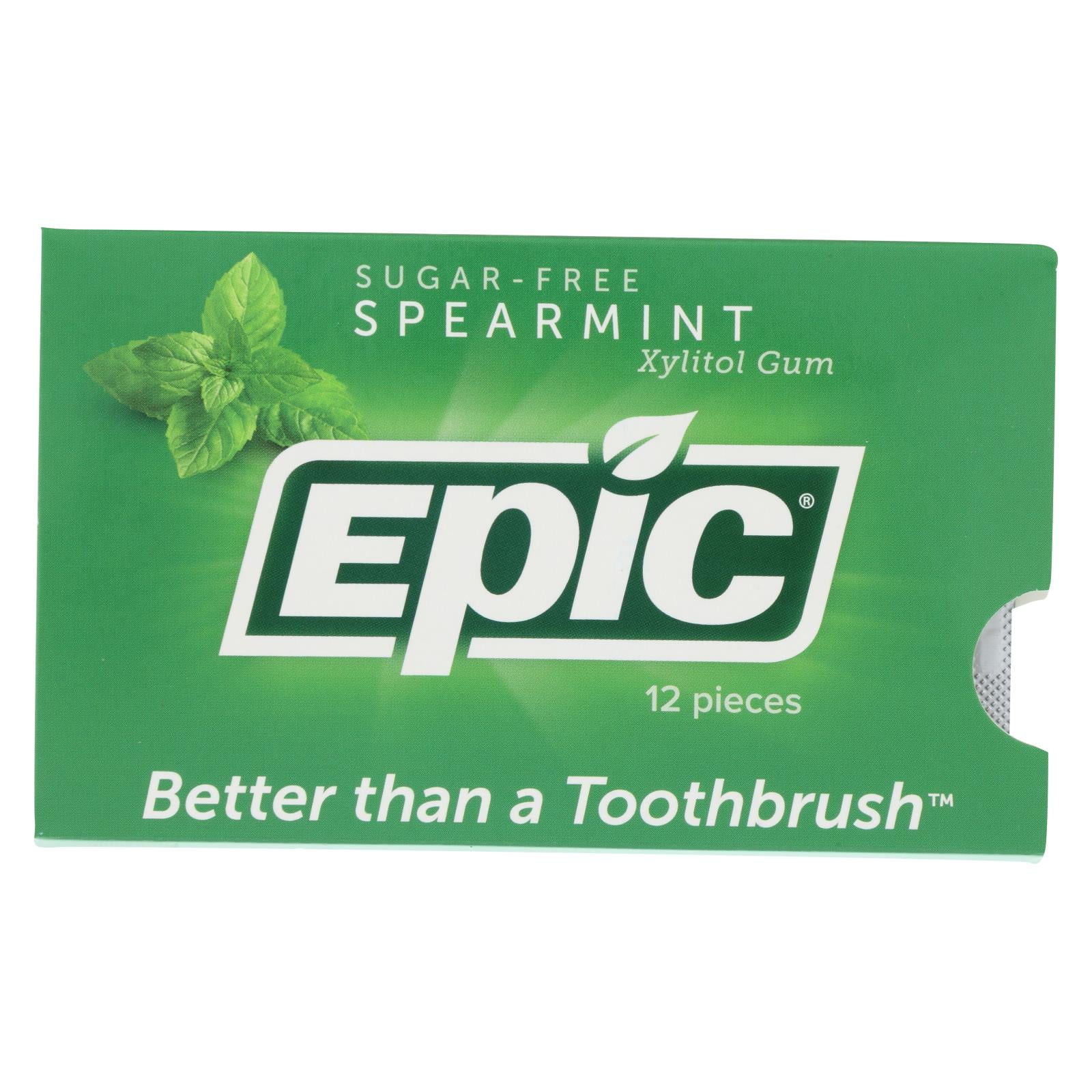 Epic Dental Xylitol Gum Spearmint Case of 12 12 Pack Walmart
