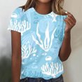 thumbnail image 1 of Fiudx Camisetas para Mujer Tops con Estampado de Moda para Mujer, Blusa de Manga Corta con Cuello Redondo, Camisetas, 1 of 4