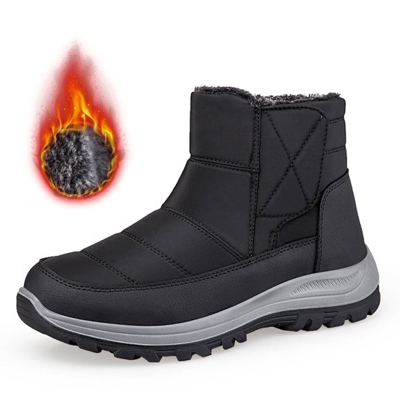 asddcavvf Couples Winter Warm And Comfortable Boots For Men And Women Slip On Mid Top Snow Boots