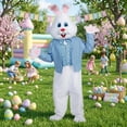 thumbnail image 5 of Adult Professional Easter Bunny Costume with Blue Jacket & Vest, 5 of 5