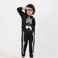 thumbnail image 4 of KAUOD Boys Girls Halloween Skeleton Jumpsuits Cotton Zip up Hooded Romper Outfits Kids Fleece Warm Long Sleeve Bodysuit, 4 of 6