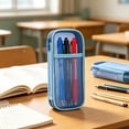 thumbnail image 4 of QuanTara Large Capacity Mesh Pencil Case, Transparent Zippered Pen Pouch, Multipurpose Stationery Bag for Office Organizer, Makeup & Coins (9"), 4 of 6
