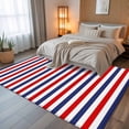 thumbnail image 5 of 5x7 Area Rugs, Red Blue White Striped Non-Skid Rubber Backing Large Rectangle Rugs - Living Room Bedroom Home Office, Modern Simple Stripes Indoor Floor Mat Carpets Washable Rug, 5 of 9